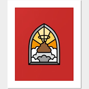 Holy Shit stained glass Church poop Holy crap poo funny Jesus Posters and Art